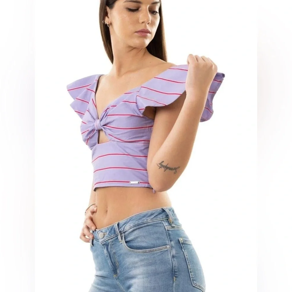 GUESS RUCHED CROPPED TOP - Picture 12 of 15